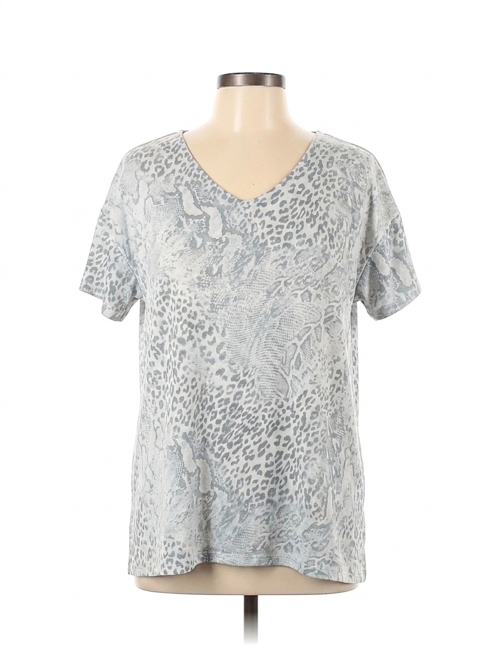 NEW HONEYME leopard sharkbite tee in grey